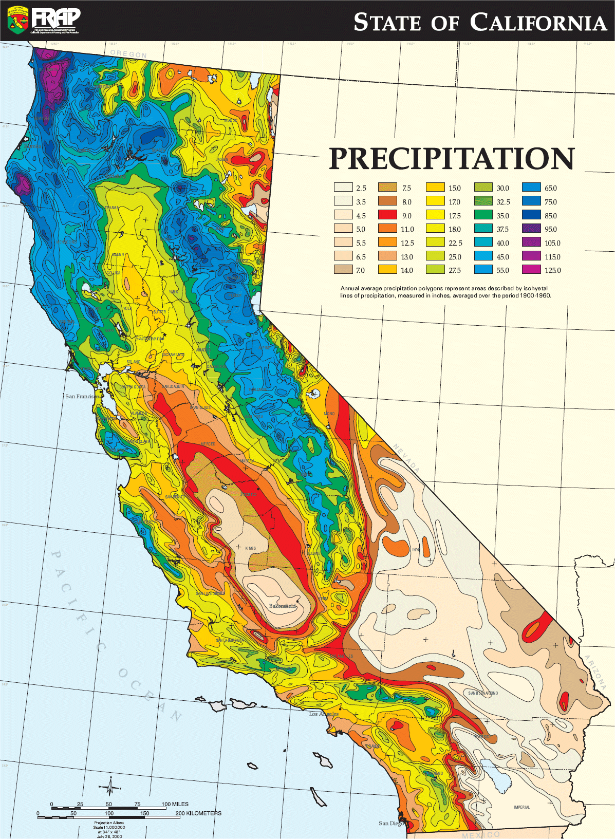 California Average Annual Precipitation Map Full Size